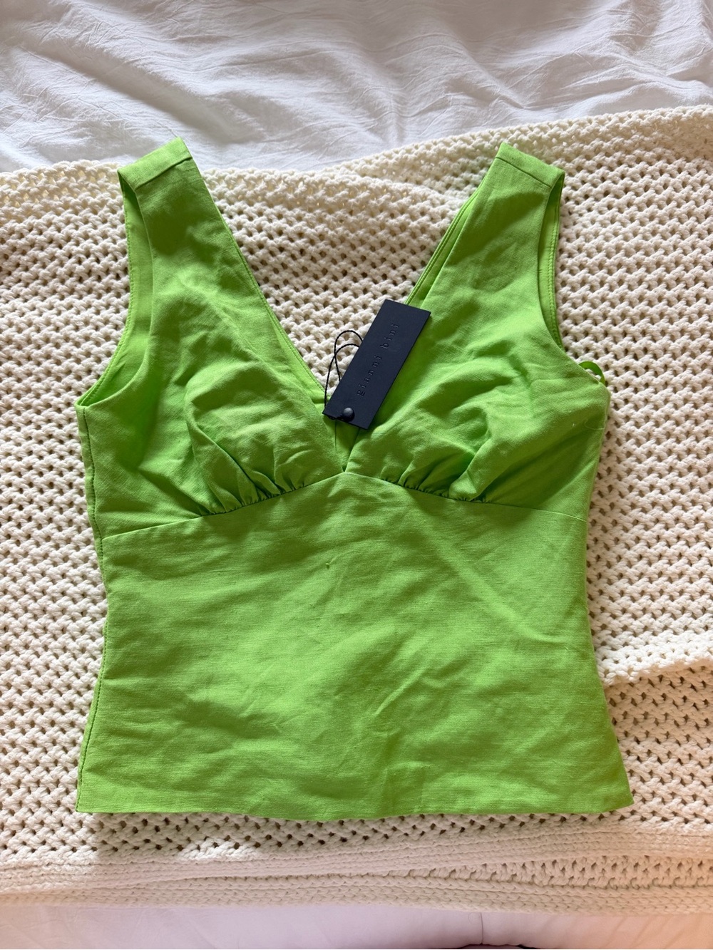 Riviera Lime Green V-Neck Tank Top